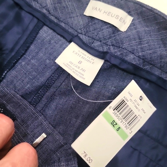 Van Heusen Pant Size 8 Regular. Stretch, Straight Leg Ankle 36" Long /10" Inseam - Picture 1 of 11